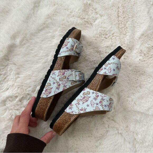 Birkenstock Birkis blue floral double strap sandals size EU 37 - Picture 5 of 9